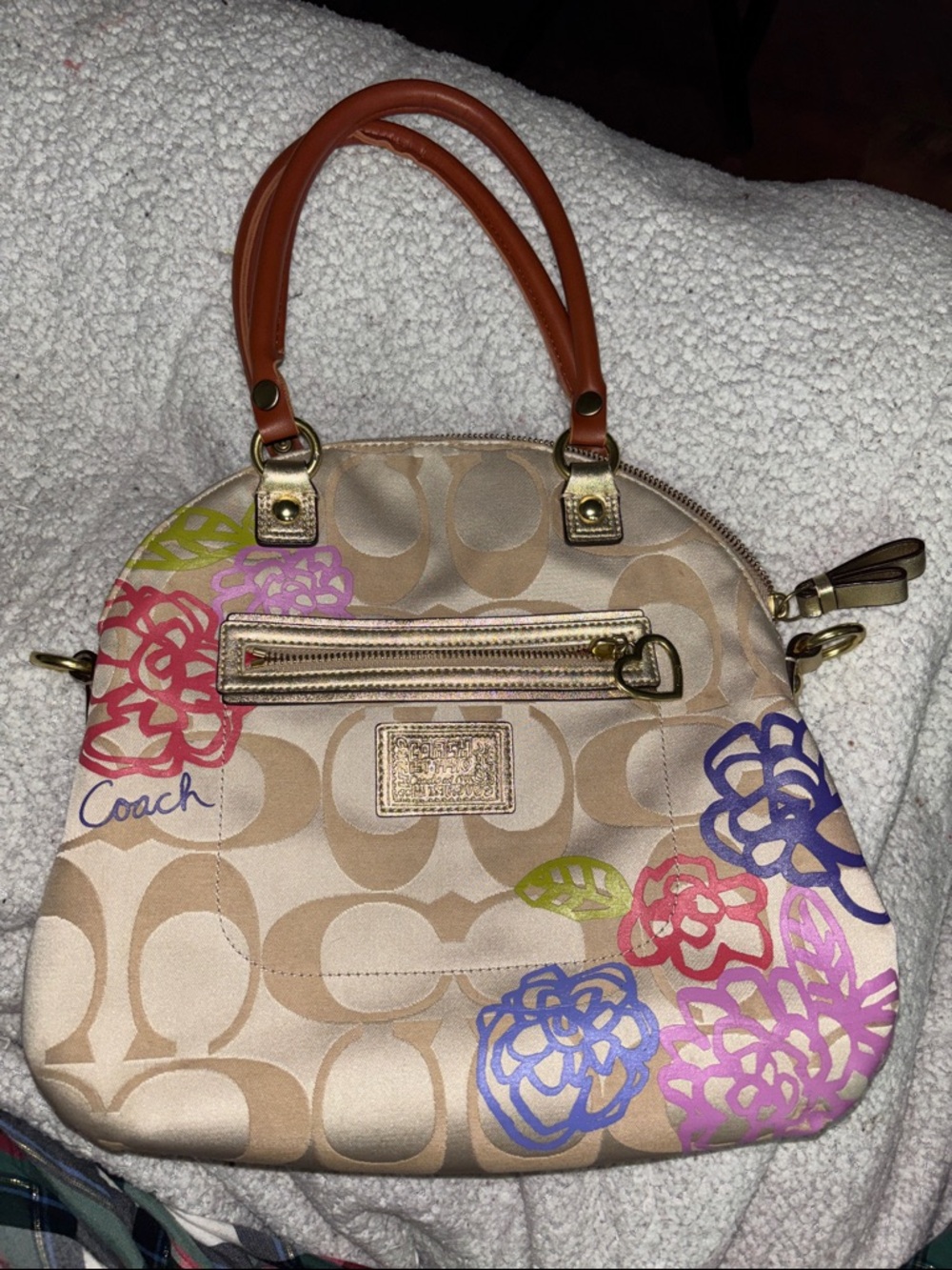 Coach Poppy Signature C Multicolor Floral Signature Tote vintage 2012 satchel